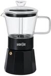 La Cafeti&egrave;re Verona Espressokocher aus Glas, schwarz, 6 Tassen, in
