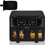 ZEEGMA KNAPPER DUAL Hei&szlig;luftfritteuse 1700 W, 2 F&auml;cher, 9 L Fassungsverm&ouml;gen,