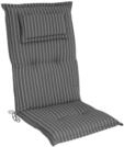 elGiga Hochlehner-Auflage 1-St&uuml;ck Classic Grau Wei&szlig; gestreift 120 x 50 x 8 cm f&uuml;r