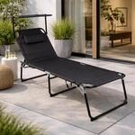 Mojawo XXL Gartenliege Sonnenliege Relaxliege Liege Aluminium mit Kissen gepolstert