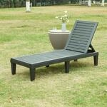 casa.pro Sonnenliege Ateleta Gartenliege 172 x 58 cm wetterfest mit R&uuml;ckenlehne