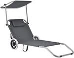 casa.pro Sonnenliege Falun Liegestuhl klappbar Relaxliege Strandliege bis 110 kg 146