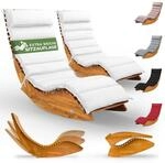 Casaria&reg; 2X Sonnenliege inkl. Auflage 2 Personen Creme Klappbar Wetterfest Holz