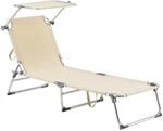 [en.casa] Sonnenliege mit Dach Legorreta Liegestuhl klappbar Strandliege