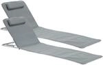 [en.casa] Strandmatte Cellorigo 2er Set Strandliege klappbar Dunkelgrau Sonnenmatte
