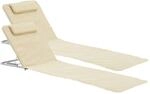 [en.casa] Strandmatte Cellorigo 2er Set Strandliege klappbar Beige Sonnenmatte...