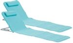 [en.casa] Strandmatte Cellorigo 2er Set Strandliege klappbar T&uuml;rkis Sonnenmatte mit