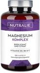 Magnesium Glycinat + Citrat - Komplex 2145mg - Vitamin B5 + B6 + C - Magnesium