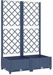 vidaXL Garten-Pflanzgef&auml;&szlig; mit Spalier Blaugrau 80 x 40 x 121,5 cm PP