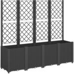vidaXL Pflanzk&uuml;bel mit Rankgitter Schwarz 160x40x140 cm PP