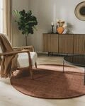 benuta Pure Wollteppich Rocco - Braun 150 cm rund - Handgewebt - Im Style:...