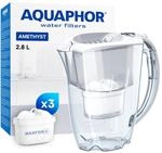 AQUAPHOR Amethyst &ndash; Wasserfilterkanne mit Schiebedeckel, 2,8 l, inkl. 3&times;...