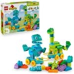 LEGO DUPLO Town Dinos auf R&auml;dern 3-in-1-Set - Spielzeug f&uuml;r M&auml;dchen & Jungen ab 3