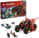 LEGO NINJAGO Ninja-Actionflitzer - 3-in-1-Spielzeug mit 2 Ninja-Bikes, 1 Jet und 6