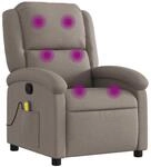 vidaXL Massagesessel Taupe Stoff