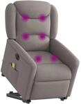 vidaXL Elektrischer Massagesessel mit Aufstehhilfe Taupe Stoff
