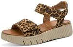 Tamaris Comfort Damen Sandalen flach aus Leder Plateau, Mehrfarbig (Leopard), 37 EU