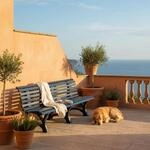 PROREGAL Gartenbank Jamaika | 4-Sitzer | Blau | HxBxT 80x200x64cm | Witterungs-...