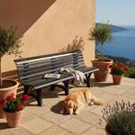 PROREGAL Gartenbank Jamaika | 4-Sitzer | Graphitgrau | HxBxT 80x200x64cm 