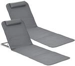 [en.casa] Strandmatte Donostia 2er Set Sonnenmatte klappbar Dunkelgrau...