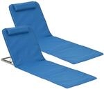 [en.casa] Strandmatte Donostia 2er Set Sonnenmatte klappbar Blau Strandliege mit