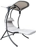 Leco-Outdoor-Sonnenliege &ndash; Bequeme Gartenliege mit Sonnendach - wetterfest -