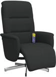 vidaXL Massagesessel mit Fu&szlig;teil Schwarz Stoff