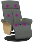 vidaXL Massagesessel mit Fu&szlig;teil Dunkelgrau Stoff