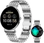 XCOAST SIONA 2 Damen Smartwatch Silber &ndash; Elegantes Strickarmband, AMOLED Display,