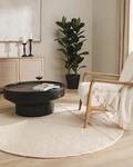 benuta Pure Wollteppich Rocco - Beige/Schwarz 250 cm rund - Handgewebt - rund & im
