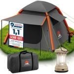 ELONEO aufblasbares Zelt f&uuml;r 2-4 Personen mit Vordach & Luftpumpe, Camping Zelt