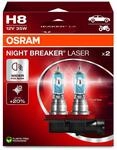 Osram NIGHT BREAKER LASER H8, +150% mehr Helligkeit, Halogen-Scheinwerferlampe,