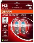 Osram NIGHT BREAKER LASER H3, +150% mehr Helligkeit, Halogen-Scheinwerferlampe,
