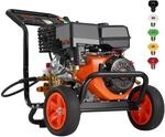 VEVOR Benzin-Hochdruckreiniger, 4400 PSI 15 L/min, Terrassenreinger mit Kupferpumpe,