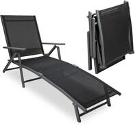 sunnypillow Sonnenliege klappbar - 150 kg belastbar - Gartenliege aus Aluminium f&uuml;r