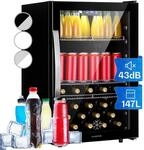 Klarstein Beersafe Getr&auml;nkek&uuml;hlschrank 147 L &ndash; K&uuml;hlschrank mit Glast&uuml;r,...