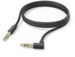 Hama Aux-Kabel 3,5 mm Klinke, 2,0 m, Schwarz - 90&deg; Winkelstecker, Schutz gegen