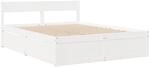 vidaXL Massivholzbett, Holzbett Bett mit Schubladen Kopfteil, Bettgestell...