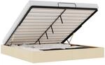 vidaXL Ottoman-Bett ohne Matratze Creme 180x200 cm Stoff, Bettrahmen, Bettgestell mit