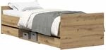 vidaXL Bettgestell ohne Matratze Artisan-Eiche 90x200cm Holzwerkstoff,...
