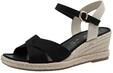 Tamaris Damen Sandalette mit Keilabsatz, schwarz, 38 EU