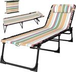 Outsunny Sonnenliege klappbar Gartenliege, Liegestuhl mit 4-Fach verstellbare