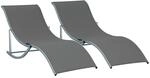 Outsunny Sonnenliege Gartenliegen 2er Set 165 x 61 x 63 cm Dunkelgrau