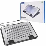 Laptop-K&uuml;hler Aluminium, neigbar, leise, 2 L&uuml;fter, bis 40 cm (15,6), SW