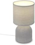 BRILONER - Tischlampe mit Stoffschirm, Kabelschalter, Keramikfu&szlig;, Lampe,