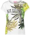 Betty Barclay Damen Halbarm-Shirt mit &Auml;rmelaufschlag 48, White/Green