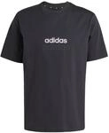 adidas Herren Essentials Linear Single Jersey Shirt, Black/White, XXL