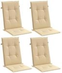 vidaXL Hochlehner-Auflagen 4 STK. Melange Beige 120x50x4 cm Stoff