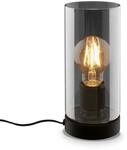 BRILONER &ndash; Nachttischlampe, Rauchglas, Kabelschalter Schreibtischlampe, Tischlampe
