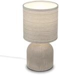 BRILONER - Tischlampe mit Stoffschirm, Kabelschalter, Keramikfu&szlig;, Lampe,